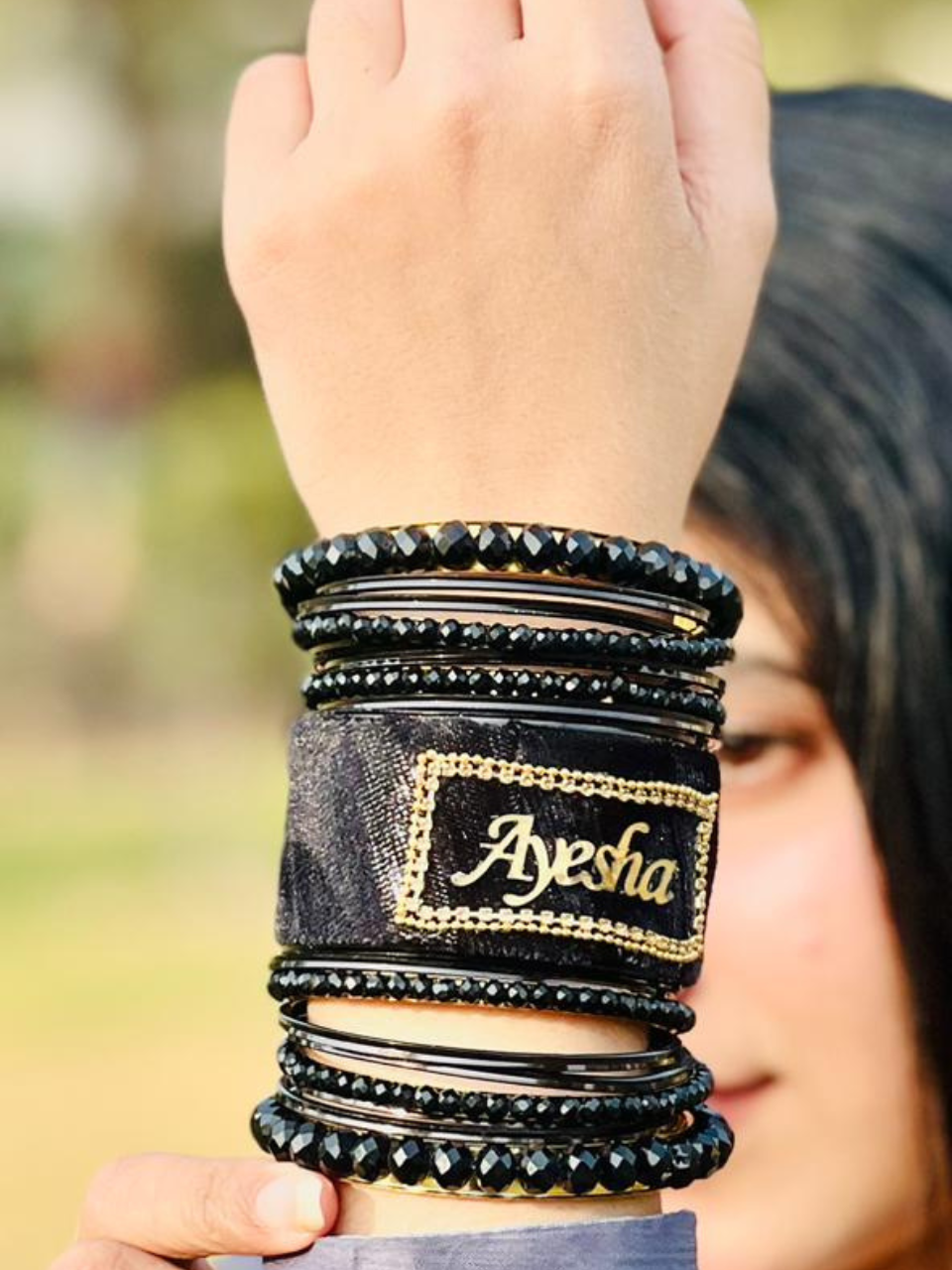 Royal Black Initial Churi